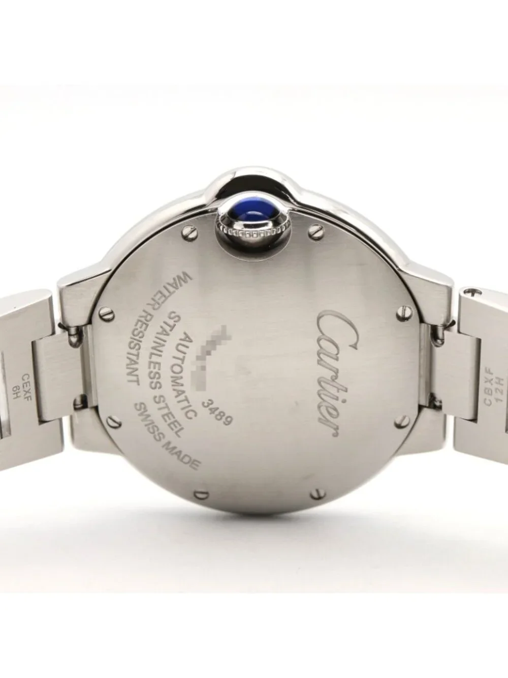 Cartier Watch Baron Blue 33 Pink Stainless Steel